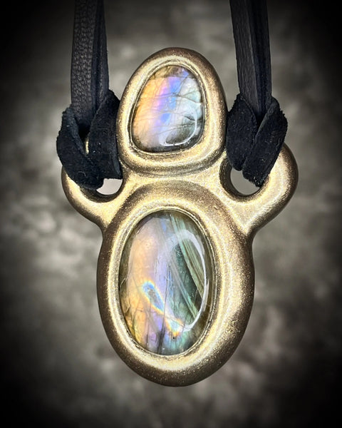 Rainbow Labradorite Multistone Talisman for Intuition and Protection - Goddess Inspired Jewelry for Her Become Spellbound  Labradorite