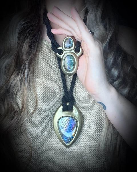 Rainbow Labradorite Multistone Talisman for Intuition and Protection - Goddess Inspired Jewelry for Her Become Spellbound  Labradorite