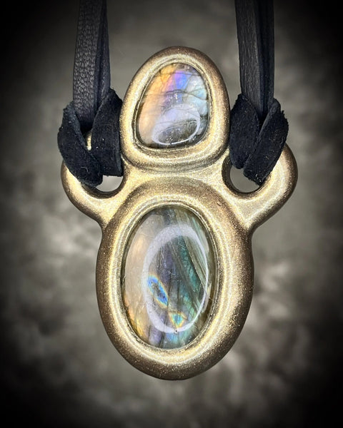 Rainbow Labradorite Multistone Talisman for Intuition and Protection - Goddess Inspired Jewelry for Her Become Spellbound  Labradorite