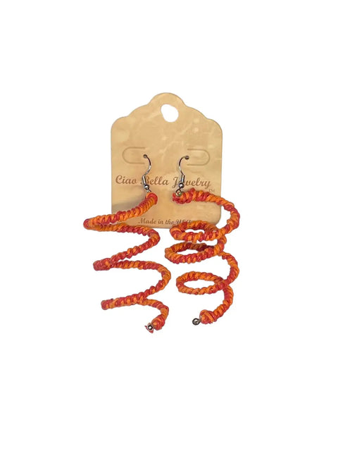 Rainbow Spiral Dangle Earrings – Lightweight Colorful Corkscrew Design | Handmade in USA Michelle Marie Boutique  Earring