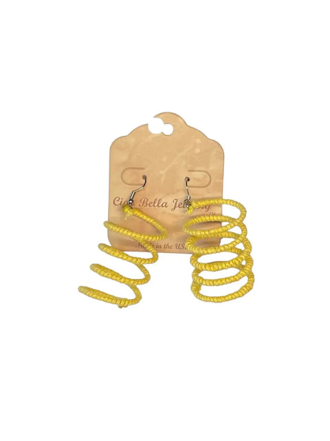 Rainbow Spiral Dangle Earrings – Lightweight Colorful Corkscrew Design | Handmade in USA Michelle Marie Boutique  Earring