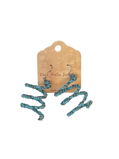 Rainbow Spiral Dangle Earrings – Lightweight Colorful Corkscrew Design | Handmade in USA Michelle Marie Boutique  Earring