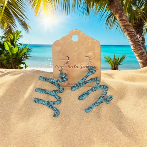 Rainbow Spiral Dangle Earrings – Lightweight Colorful Corkscrew Design | Handmade in USA Michelle Marie Boutique  Earring