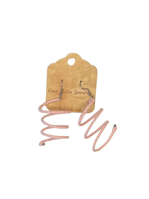 Rainbow Spiral Dangle Earrings – Lightweight Colorful Corkscrew Design | Handmade in USA Michelle Marie Boutique  Earring
