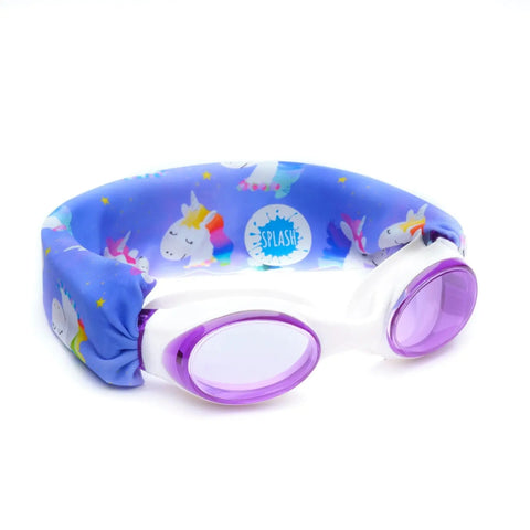 Rainbow Unicorn Swim Goggles – Tangle-Free Strap with Anti-Fog Purple Lenses | Kids to Adults | Assembled in USA Splash Place  Swim Goggles