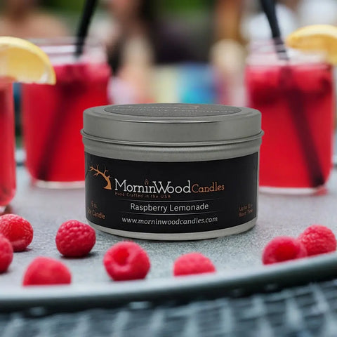 Raspberry Lemonade - Soy Tin Collection MorninWood Candles  Candles