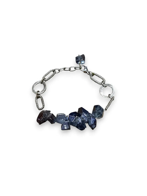 Raw Electroplated Quartz Bracelet With Sterling Silver Loop Chain – Unique Handmade Jewelry | Made in USA Michelle Marie Boutique  Bracelets
