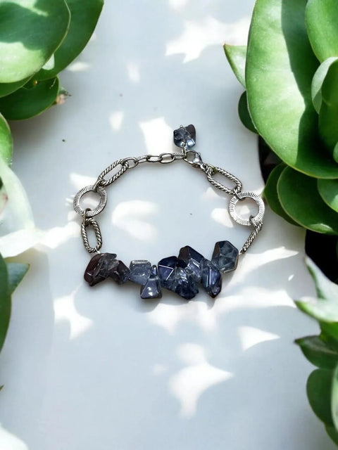 Raw Electroplated Quartz Bracelet With Sterling Silver Loop Chain – Unique Handmade Jewelry | Made in USA Michelle Marie Boutique  Bracelets