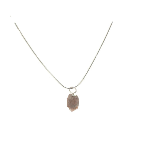 Raw Garnet Pendant Necklace – Natural Stone Jewelry with Sterling Silver Chain 16” or 18” | Made in USA Michelle Marie Boutique  Necklace