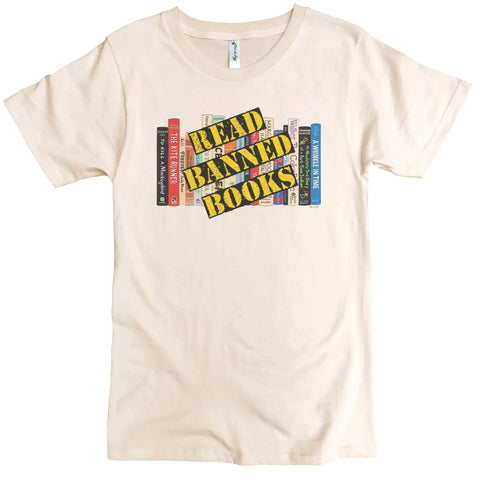 Read Banned Books Organic Cotton Graphic Tee – Classic Crewneck | Made in USA Spiritex | Sustainable Apparel  Men's Graphic Tees
