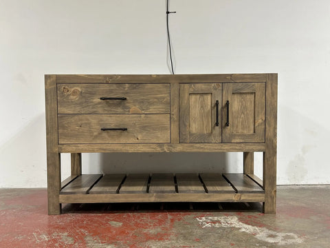 Ready to Ship and Custom Single Sink Bathroom Vanity – Stained White Pine Wood – Rustic Finish | Made in USA | Model 1060 Limitless Woodworking  item