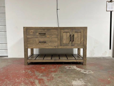 Ready to Ship and Custom Single Sink Bathroom Vanity – Stained White Pine Wood – Rustic Finish | Made in USA | Model 1060 Limitless Woodworking  item