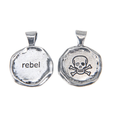 Rebel Wax Seal Charm Pendant – Handcrafted Lead-Free Pewter Accessory | Unique Vintage Style | Made in USA Whitney Howard Designs  Wax Seals