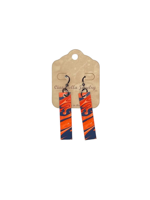 Rectangular Abstract Art Dangle Earrings – Sterling Silver Hooks – Unique Handmade Jewelry | Made in USA Michelle Marie Boutique  Earrings
