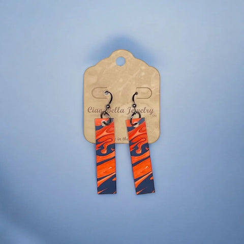 Rectangular Abstract Art Dangle Earrings – Sterling Silver Hooks – Unique Handmade Jewelry | Made in USA Michelle Marie Boutique  Earrings