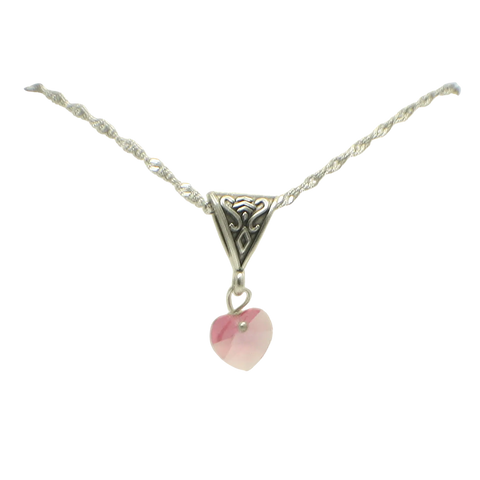 Red Crystal Heart Necklace – Sterling Silver Or Stainless Steel Chain | Made in USA Gift Michelle Marie Boutique  Necklace