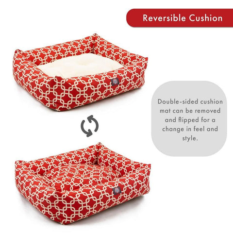 Premium Plush Dog Bed – Links Luxe Bagel Design | Made in USA Majestic Pet 