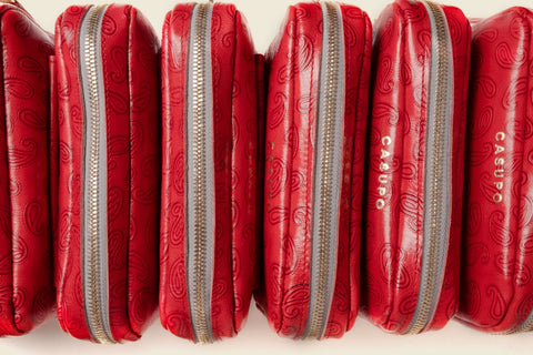 Red Paisley Leather Fanny Pack 7.5 Inch – Casual Style | Made in USA CASUPO  Handbags