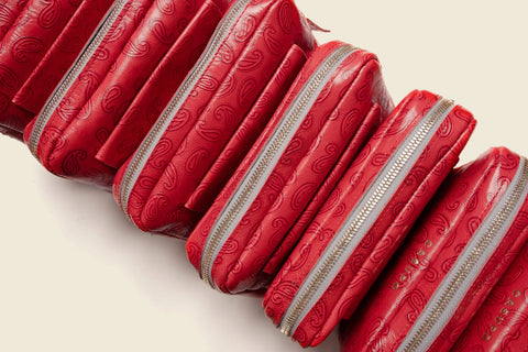 Red Paisley Leather Fanny Pack 7.5 Inch – Casual Style | Made in USA CASUPO  Handbags