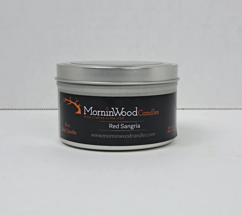 Red Sangria Soy Tin Candle – 7oz Hand-Poured Home Fragrance – Fruity Summer Scent | Made in USA MorninWood Candles  Candles