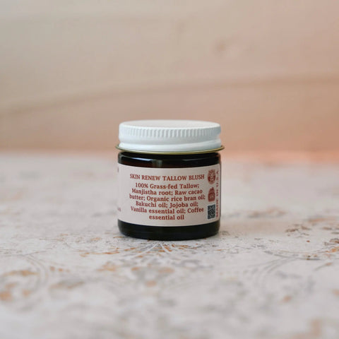 Red Velvet Latte Nourishing Tallow Blush – Creamy Natural Face Makeup | Made in USA Skin Linen 