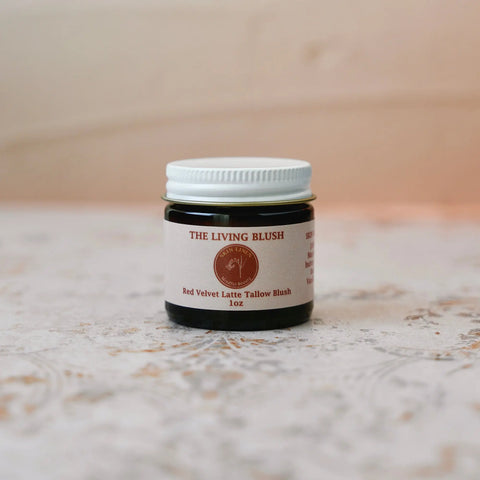 Red Velvet Latte Nourishing Tallow Blush – Creamy Natural Face Makeup | Made in USA Skin Linen 