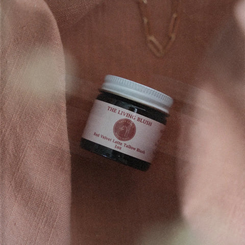 Red Velvet Latte Nourishing Tallow Blush – Creamy Natural Face Makeup | Made in USA Skin Linen 