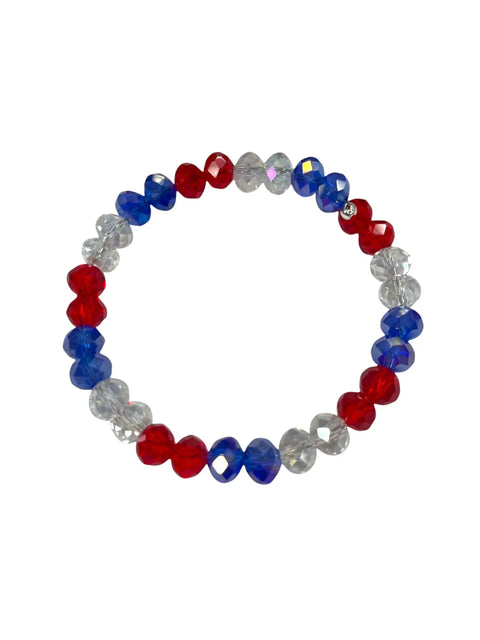 Red White and Blue Patriotic Hoop Earrings with Pearl and Crystal Beads – Handmade Jewelry Set | Made in USA Michelle Marie Boutique  Jewelry Set