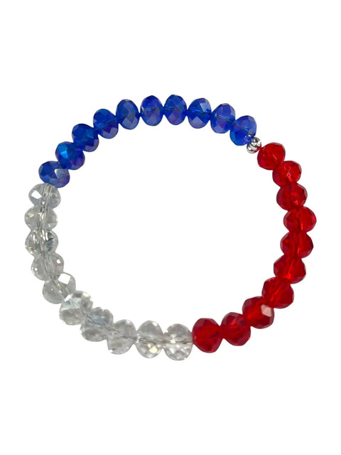 Red White and Blue Patriotic Hoop Earrings with Pearl and Crystal Beads – Handmade Jewelry Set | Made in USA Michelle Marie Boutique  Jewelry Set