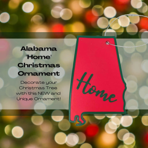 Red and Green State Holiday Ornament - Home Inscription State Christmas Decoration for Showing Your State Pride on Your Tree Chatelet Manufacturing 