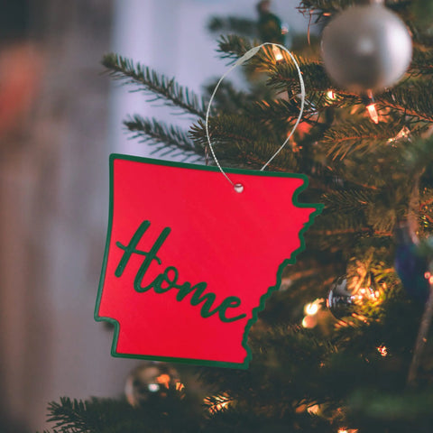 Red and Green State Holiday Ornament - Home Inscription State Christmas Decoration for Showing Your State Pride on Your Tree Chatelet Manufacturing 