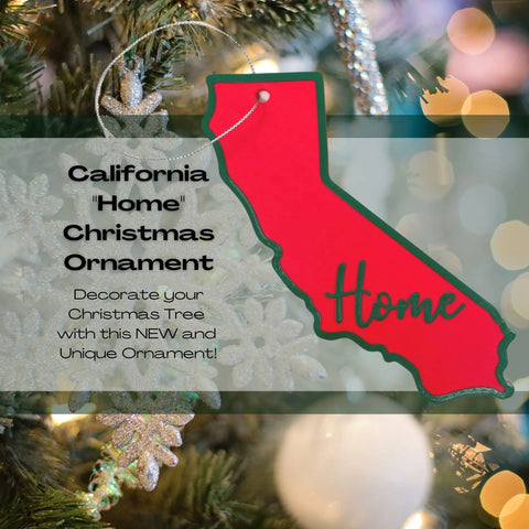 Red and Green State Holiday Ornament - Home Inscription State Christmas Decoration for Showing Your State Pride on Your Tree Chatelet Manufacturing 