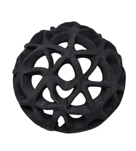 The Chatelet REEFSHAPE Dome by Chatelet Manufacturing is a black, open lattice aquarium hideout for fish or shrimp, featuring curved patterns and hollow spaces—ideal as unique reef decor and viewing dome. Made in the USA.