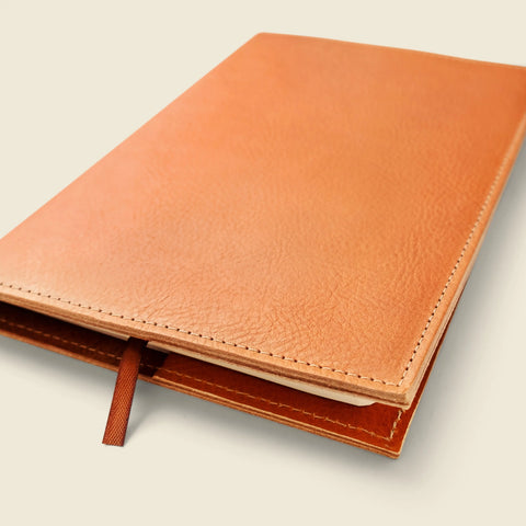 Refillable A5 Leather Notebook Cover 6.25x9.875 Inch – Full Grain Natural Leather with Suede Interior | Handmade in USA CASUPO  Notebook Cover