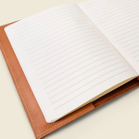 Refillable A5 Leather Notebook Cover 6.25x9.875 Inch – Full Grain Natural Leather with Suede Interior | Handmade in USA CASUPO  Notebook Cover