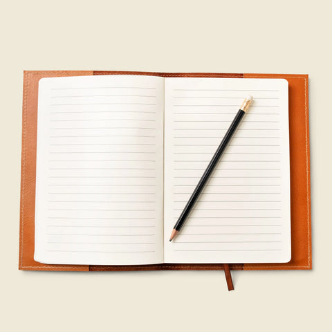 Refillable A5 Leather Notebook Cover 6.25x9.875 Inch – Full Grain Natural Leather with Suede Interior | Handmade in USA CASUPO  Notebook Cover