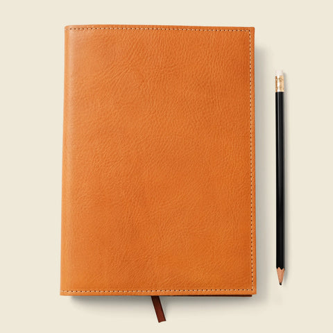 Refillable A5 Leather Notebook Cover 6.25x9.875 Inch – Full Grain Natural Leather with Suede Interior | Handmade in USA CASUPO  Notebook Cover