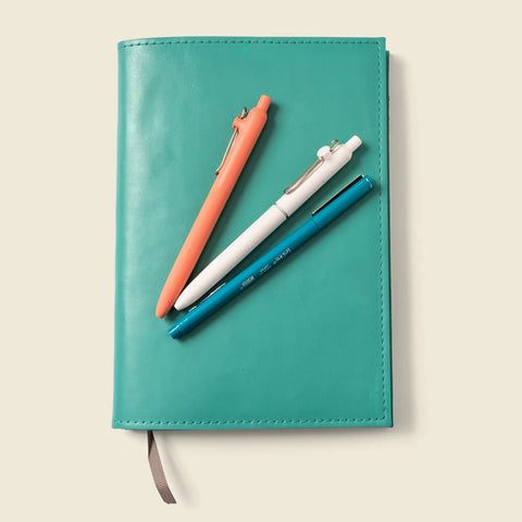 Refillable A5 Leather Notebook Cover 6.25x9.875 Inch – Teal | Handmade in USA CASUPO  Notebook Cover