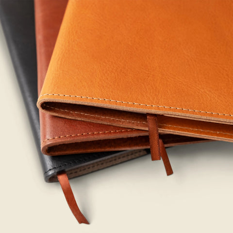 Refillable A5 Leather Notebook Cover – Full Grain Premium Journal Protector 6.25x9.875 Inch – Handmade in USA CASUPO  Notebook Cover