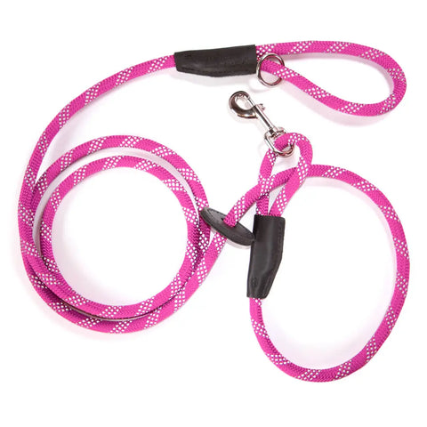 Reflective Combination Pet Harness Leash – 8.5 Ft Double-Braided Nylon Rope | Made in USA for Safety and Control Auburn Leathercrafters  item