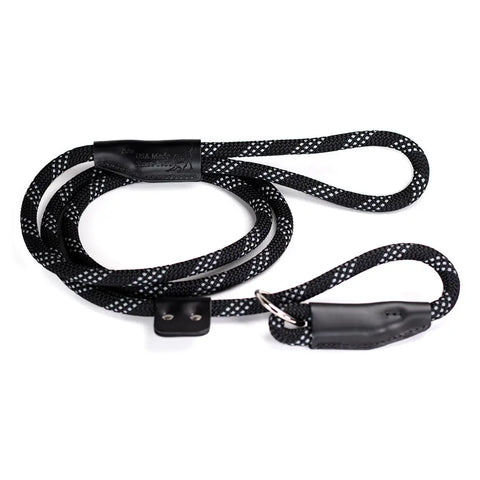 Reflective Nylon Rope Slip Lead Leash – Durable Double-Braided Safety Leash with 3 Rows Reflective Material | Made in USA Auburn Leathercrafters  item