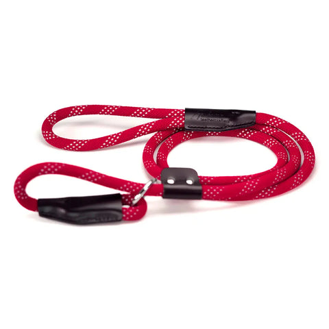 Reflective Nylon Rope Slip Lead Leash – Durable Double-Braided Safety Leash with 3 Rows Reflective Material | Made in USA Auburn Leathercrafters  item