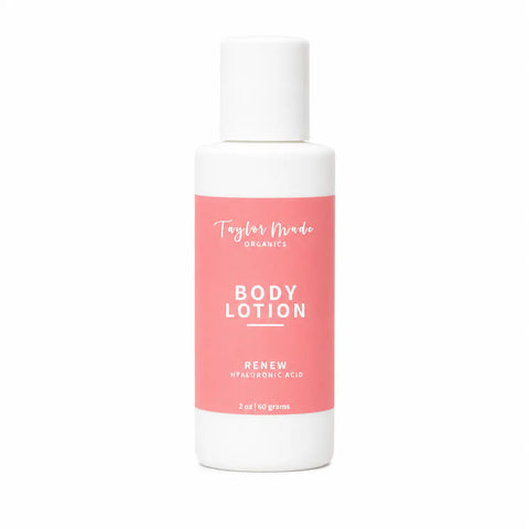 Renew Organic Body Lotion 2oz – Hydrating Hyaluronic Acid Moisturizer | Vegan Skincare Made in USA Taylor Made Organics  lotion