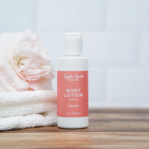 Renew Organic Body Lotion 2oz – Hydrating Hyaluronic Acid Moisturizer | Vegan Skincare Made in USA Taylor Made Organics  lotion
