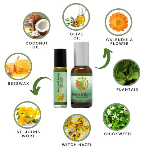 Restore & Revive Calming Roll-On – Soothing Skincare Treatment 1 Fl Oz | Made in USA Taspen's Organics  Soothing Salves, Creams & Oils (2)