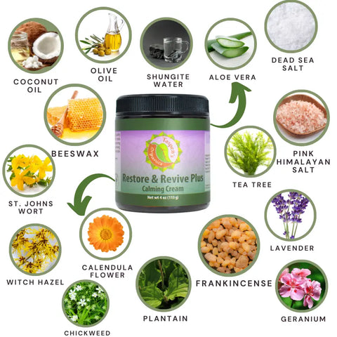 Restore and Revive Plus Calming Cream – Organic Essential Oils Blend – Made in USA Taspen's Organics 