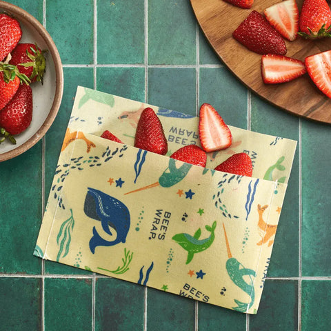 Reusable Snack and Sandwich Bags Set – Organic Waxed Cotton Food Storage Pouches | Made in USA by Bee's Wrap Bee's Wrap  Bee's Wraps