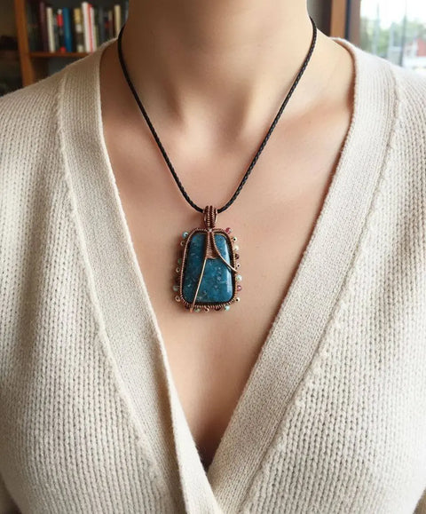 Reversible Copper Wire Wrapped Dancing Ballerina Pendant Alexa Martha Designs  Necklace
