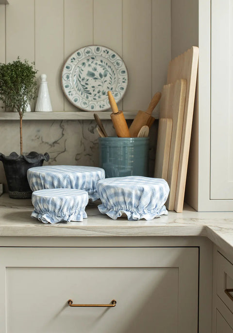 Reversible Cotton Bowl Covers for Food Storage – Sustainable Eco-Friendly Kitchen Wraps 8 to 15 Inch | Made in USA Millstream Home  Kitchen + Dining