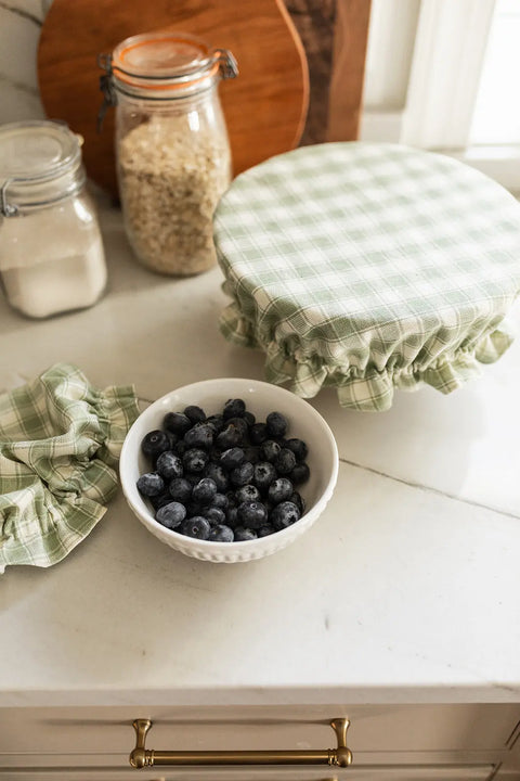 Reversible Cotton Bowl Covers for Food Storage – Sustainable Eco-Friendly Kitchen Wraps 8 to 15 Inch | Made in USA Millstream Home  Kitchen + Dining